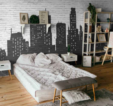 Brickwall skyline 墙壁画 壁纸 - TenStickers