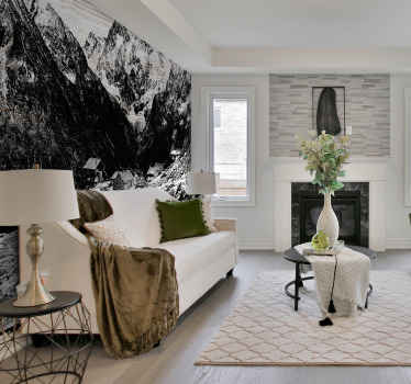 Schwarz weiss schweizer berge fototapete - TenStickers