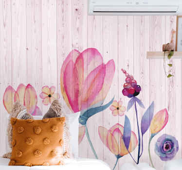 Bloemen foto behang elegante bloemencompositie - TenStickers