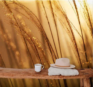 Fotomural naturaleza Pampasgrass de colores cálidos - TenVinilo