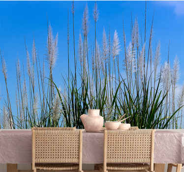 Vertical pampasgrass stell nature wall mural - TenStickers