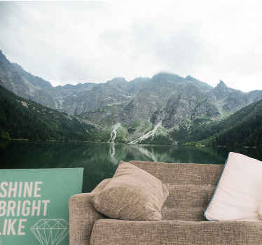 Fototapete Berge Rysy peak schwarzer teichblick - TenStickers