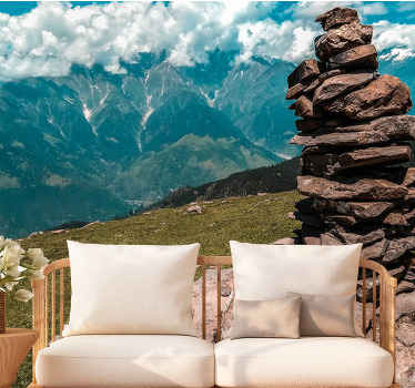 Fotomural de montañas Pila de piedra - TenVinilo