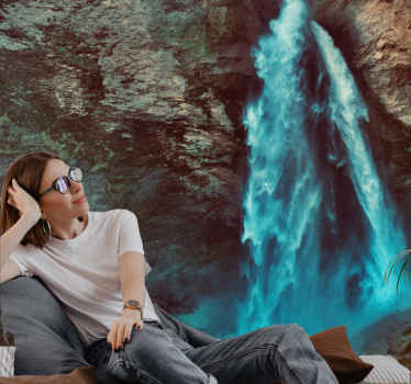 Plavo užareno watefall vodopad zidna slika - TenStickers