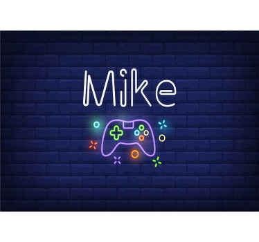 console controller with neon lights custom wall mural - TenStickers