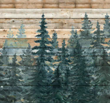 Vandfarvet træer fototapet til stuen - TenStickers