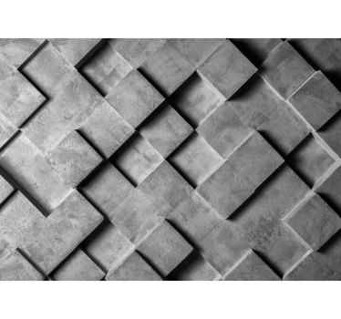 3d stenski poslikavni pisarniški 3d geometrijski kvadrat - TenStickers