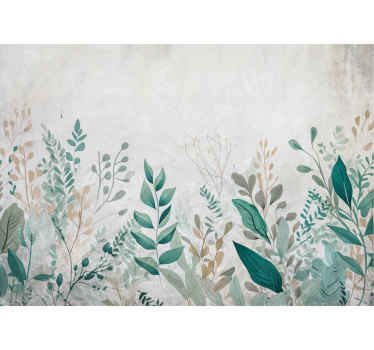 plants painting living room wall mural - TenStickers