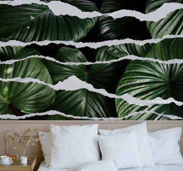 Fundo de folha com murais de parede de papel rasgado - TenStickers