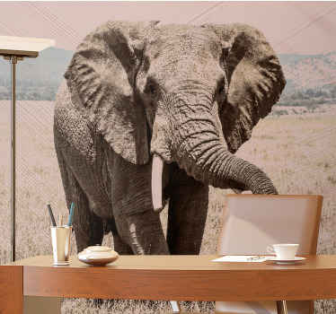 Fotomural africano Hermoso paisaje elefante - TenVinilo