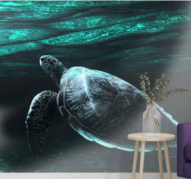 çok güzel yüzen kaplumbağa afrika duvar kağıdı - TenStickers