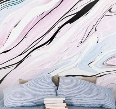 Pink black abstract marble Teenage Wall Murals - TenStickers