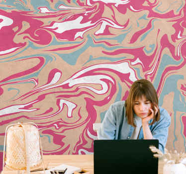 Fotomural habitación matrimonio Dibujado textura de mármol rosa y - TenVinilo