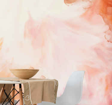 Mural para salón Diseño de mármol naranja y blanco - TenVinilo