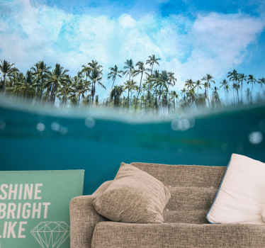 自然照片墙棕榈树地平线 - TenStickers