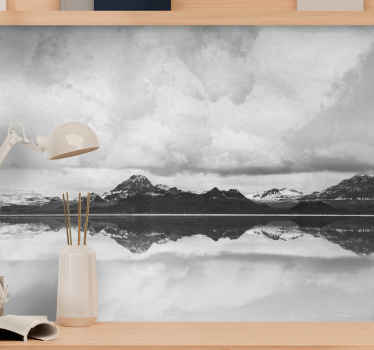 白云下的雪山壁画 - TenStickers