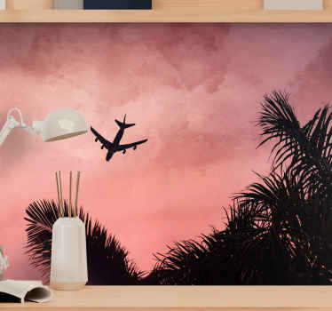 Airplane Silhouette at Dusk wall mural vehicle - TenStickers