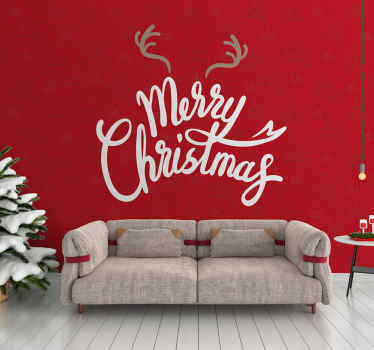 Christmas wall mural joyful christmas greeting - TenStickers