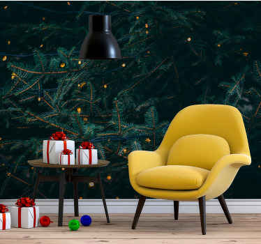 Božična stenska slika z zelenim borom - TenStickers