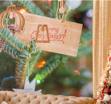 Fotomural navidad Tarjetas colgando - TenVinilo