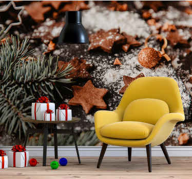 Fototapeta vianočné pečivo na drevenom stole - Tenstickers