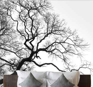 Tapisserie arbre silhouette de branches nues - TenStickers
