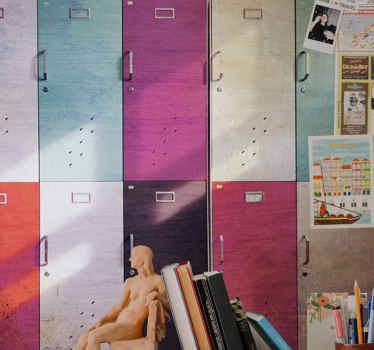 다양한 색상의 사물함 거실 벽 벽화 - TenStickers