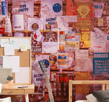 Fototapete Wohnzimmer Teen poster Muster - TenStickers