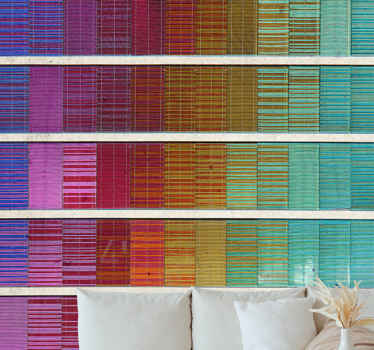 Fotomurais modernos Fachada colorida de freqüência de arco-íris - TenStickers