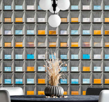 Fototapete Wohnzimmer Bunte würfel bauen - TenStickers