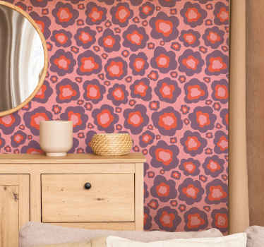 Papier peint design Conception simple de fleurs roses - TenStickers