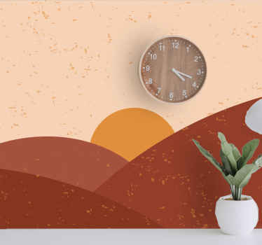 山日落景观抽象壁画 - TenStickers