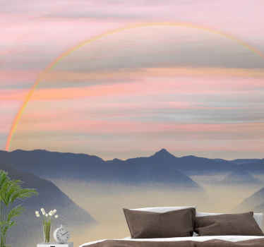Fotomural juvenil Arcoiris con paisaje de montaña - TenVinilo