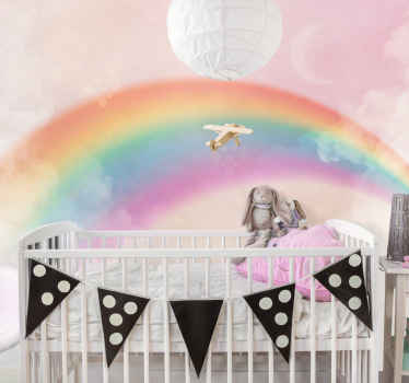 Fotobehang kinderkamer Regenboogwolken - TenStickers