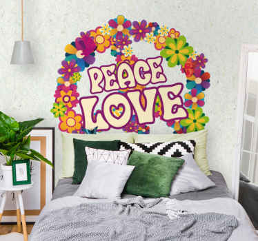 Peace love flower wall mural - TenStickers