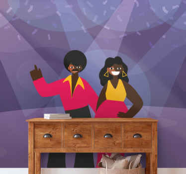 Fotomural retro Bailando 80 disco hombre - TenVinilo