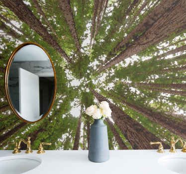 Aquarela de alta floresta natureza fotomural vinílico - TenStickers