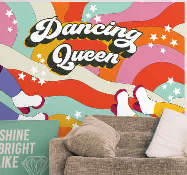 Dancing queen background vintage wall mural - TenStickers