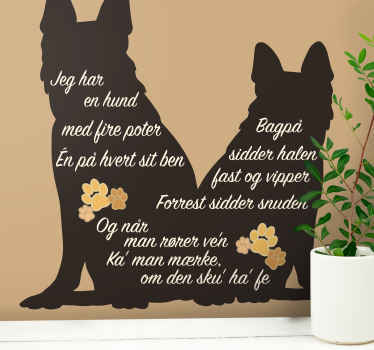 Citat- jeg har en hund sætning fototapet - TenStickers