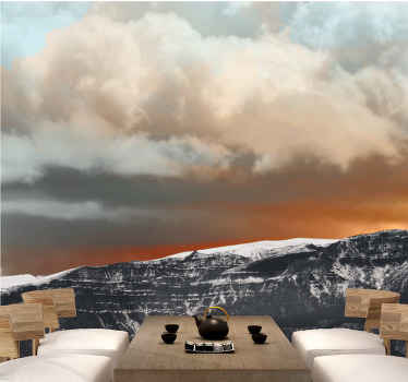 Vuoren ja pilvien esteettiset värit vuori valokuvatapetti - Tenstickers