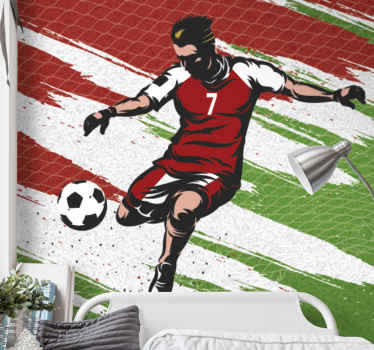 Dansk fodboldspiller scorer fototapet - TenStickers