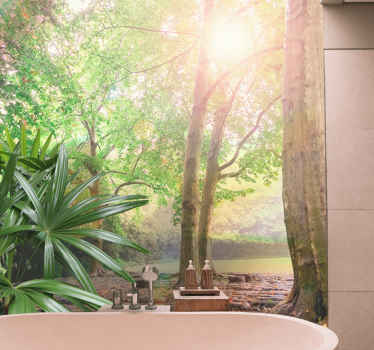 Letní zelené stromy a sluneční stromová fototapeta - TenStickers