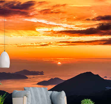 Fotomurais de paisagens pôr do sol sobre o oceano - TenStickers