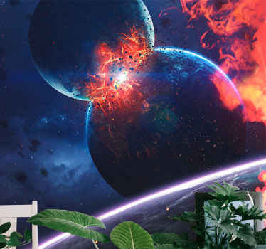 놀라운 행성 폭발 자연 벽 벽화 - TenStickers