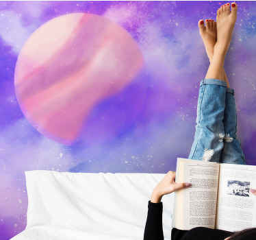 Pink moon with clouds Teenage Wall Murals - TenStickers