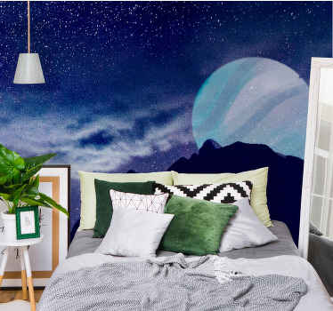 Blue hand painted galaxy  Teenage Wall Murals - TenStickers