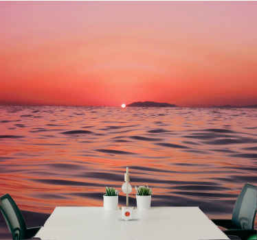 Red sunset ocean Home office Wall Mural - TenStickers