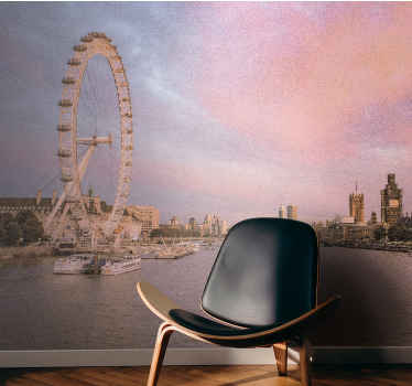 τοιχογραφία τοίχου γραφείου εναέρια όψη του Λονδίνου - TenStickers