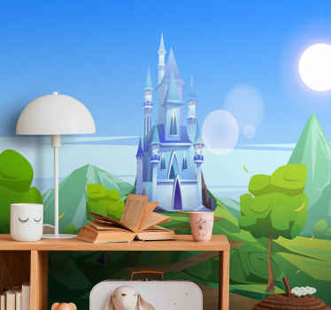 Fairytale castle in mountains Kids wall Murals - TenStickers
