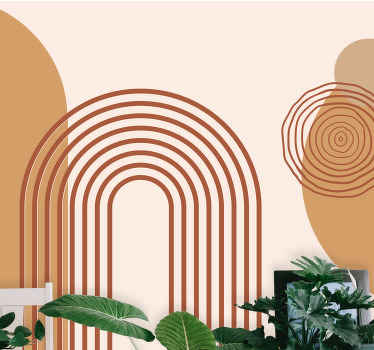 新しい温かみのある幾何学的なスタイルの抽象的な壁の壁画 - TENSTICKERS